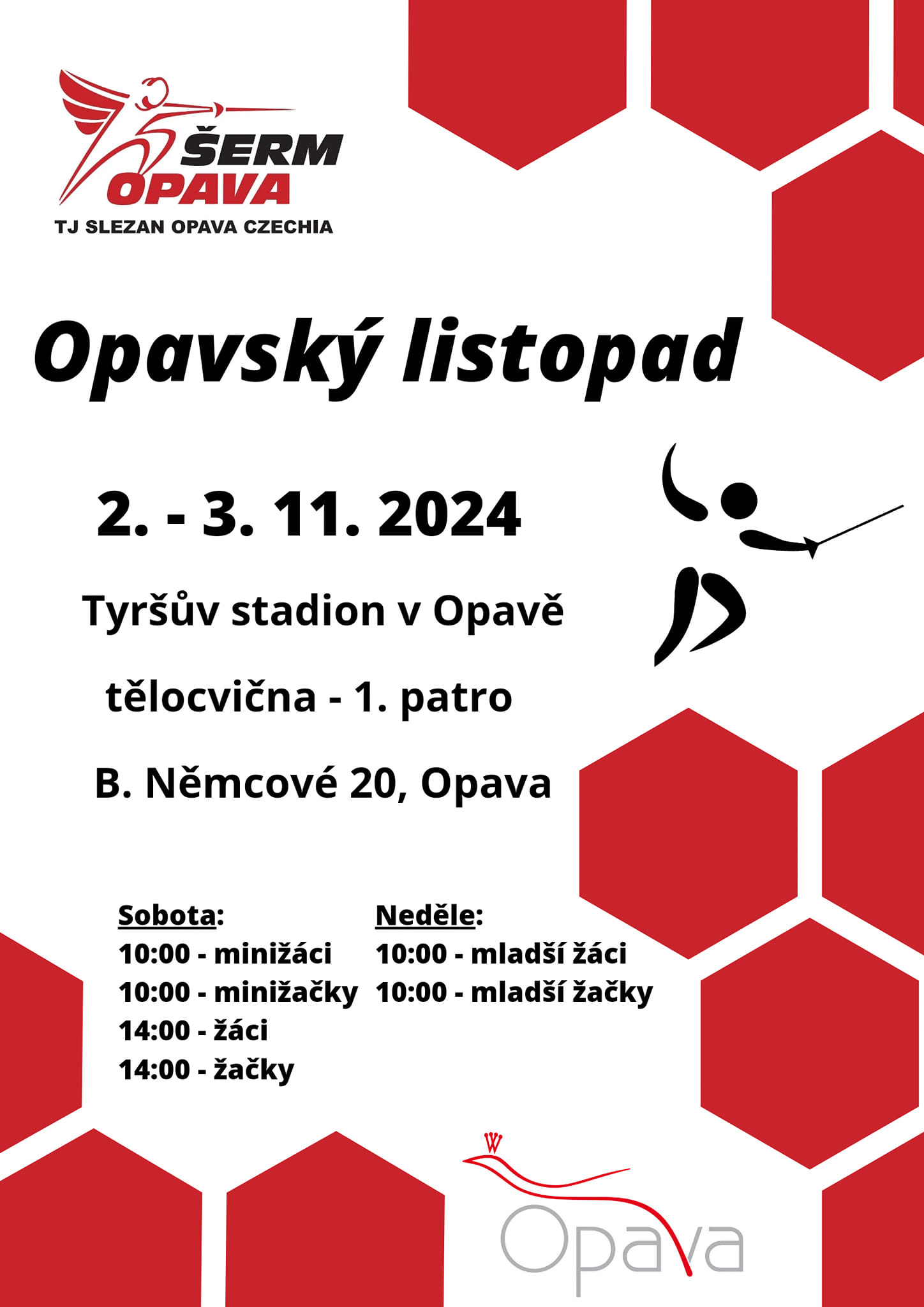 Pozvánka na turnaj v šermu fleretem Opavský listopad 2.-3.11.2024