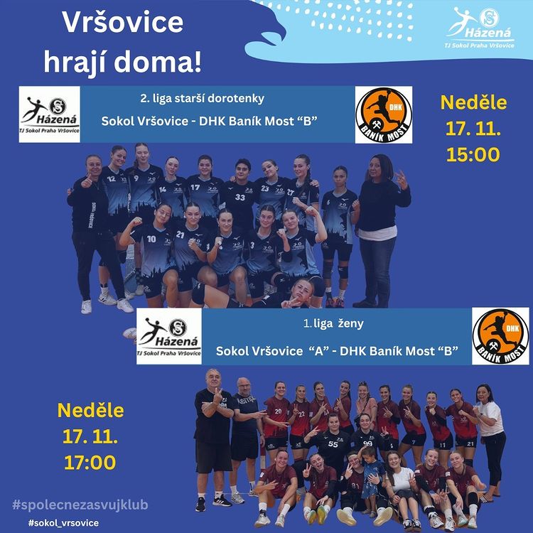 Házenkářská utkání oddílu házené T.J. Sokol Praha Vršovice 17. 11. 2024 -1