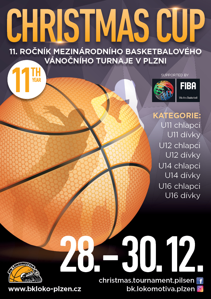 Pozvánka na 11. ročník mezinárodního vánočního turnaje v Plzni v basketbalu 28.-30.12.2024