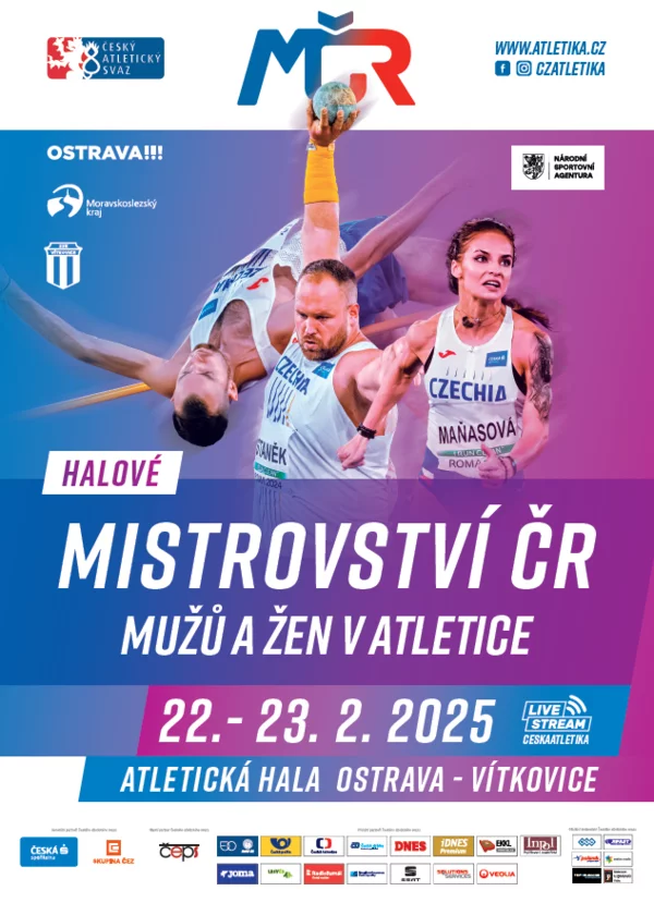 Pozvnka na Halov Mistrovstv R mu a en v atletice v Ostrav - Vtkovicch 22.-23. 2. 2025.png