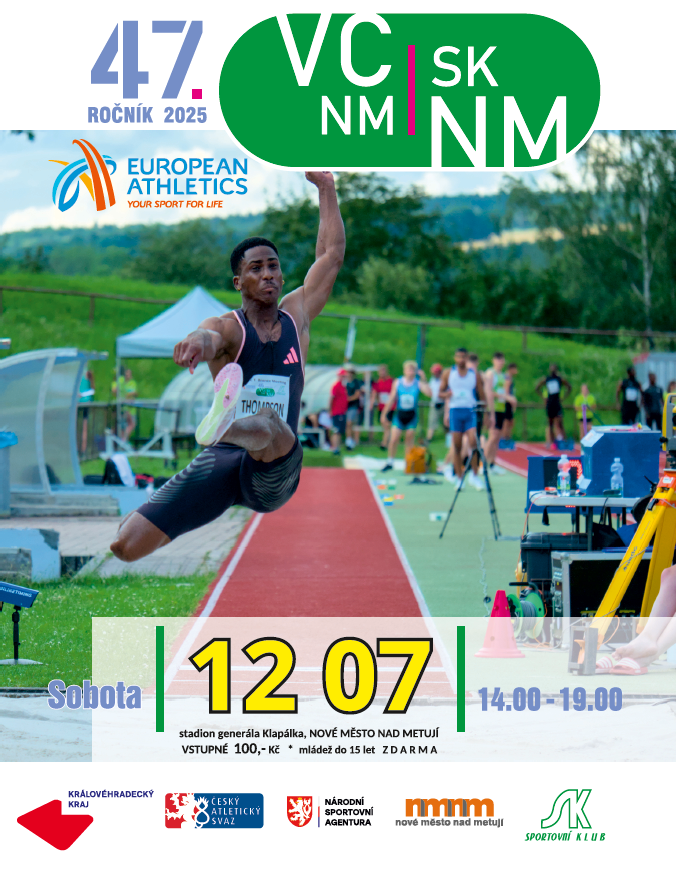 Pozvnka na 47. Velkou cenu Novho Msta nad Metuj, WACT Bronze Meeting v atletice 12.7.2025.png